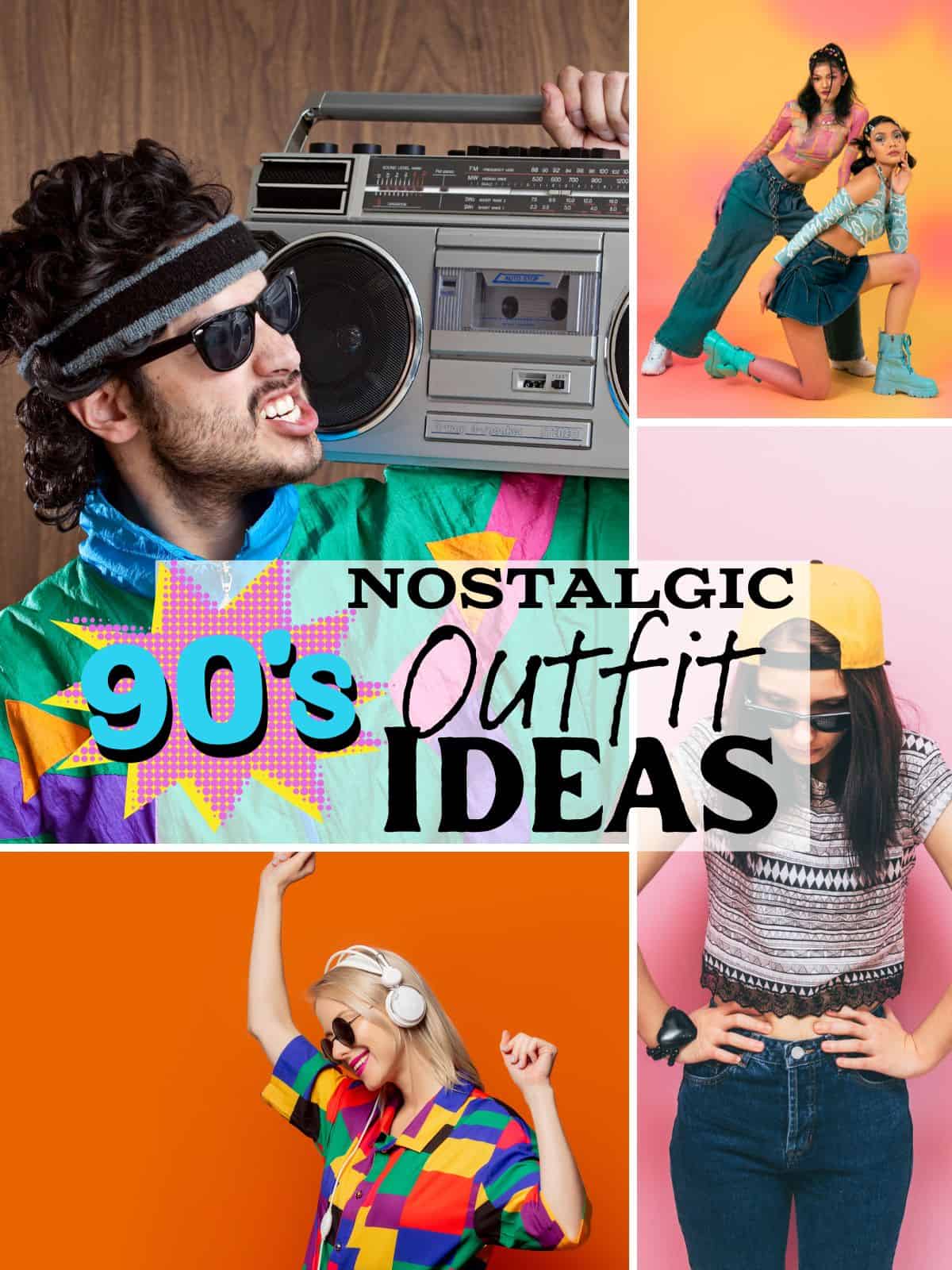 A collage of 90s fashion.